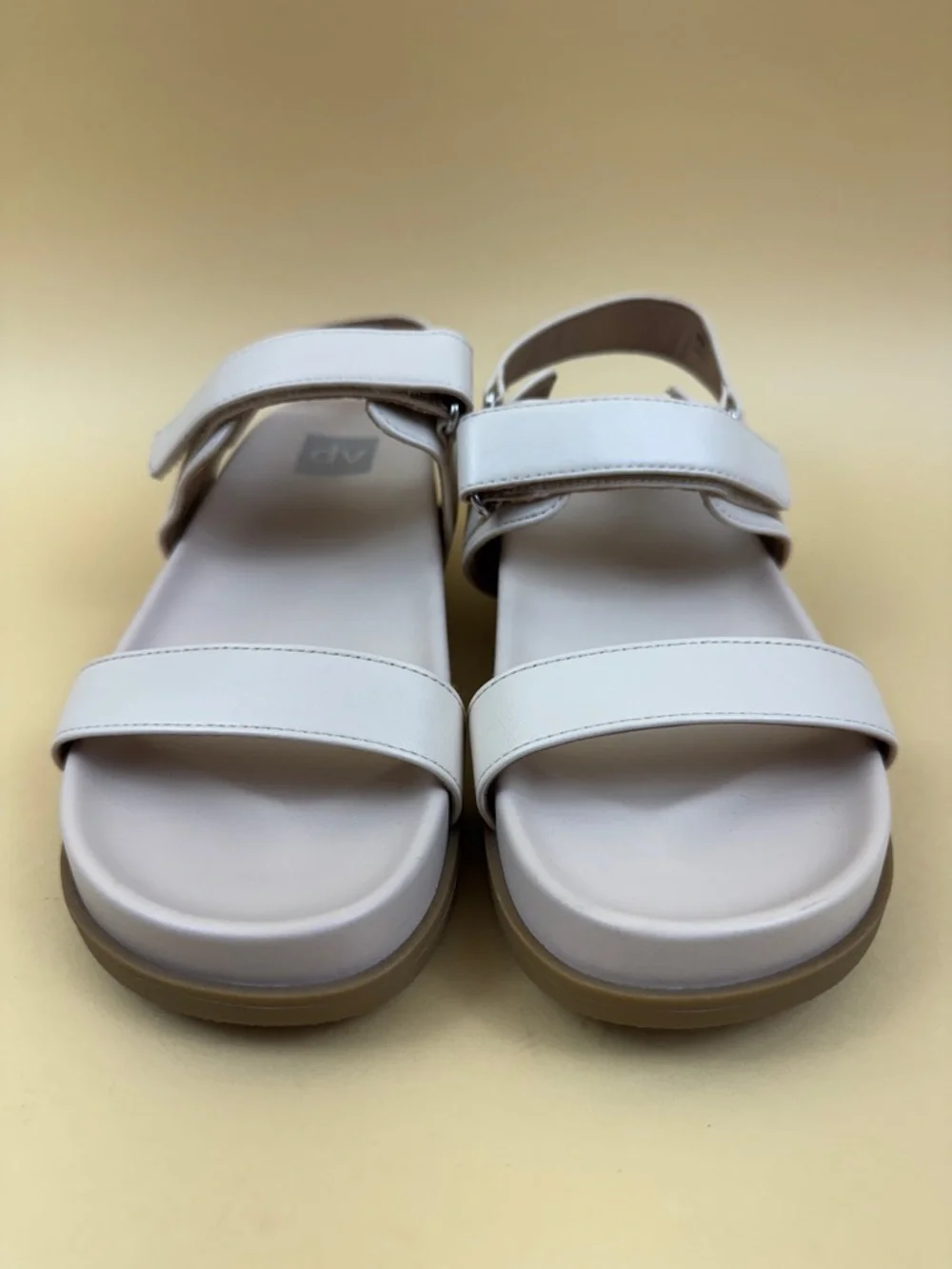 DV by Dolce Vita Argyle Women's Sandals Size 10 Beige Double Strap Slides NWOB - Picture 3 of 7